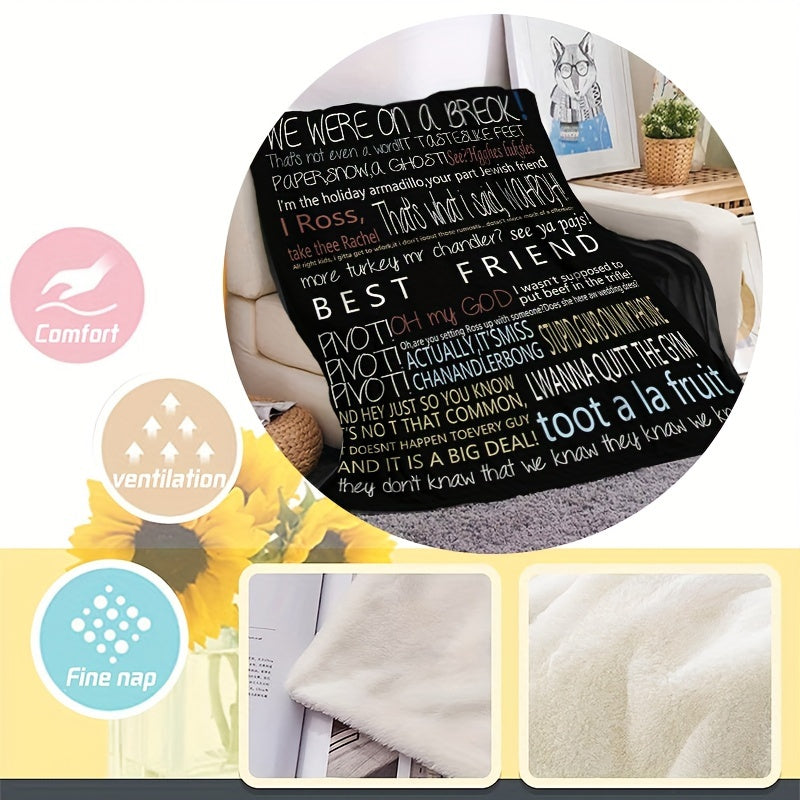 Soft and Lightweight TV Show-Themed Flannel Throw Blanket, ideal for Couch, Bed, Camping | Suitable for All Seasons, Hypoallergenic, Easy to Wash by Machine