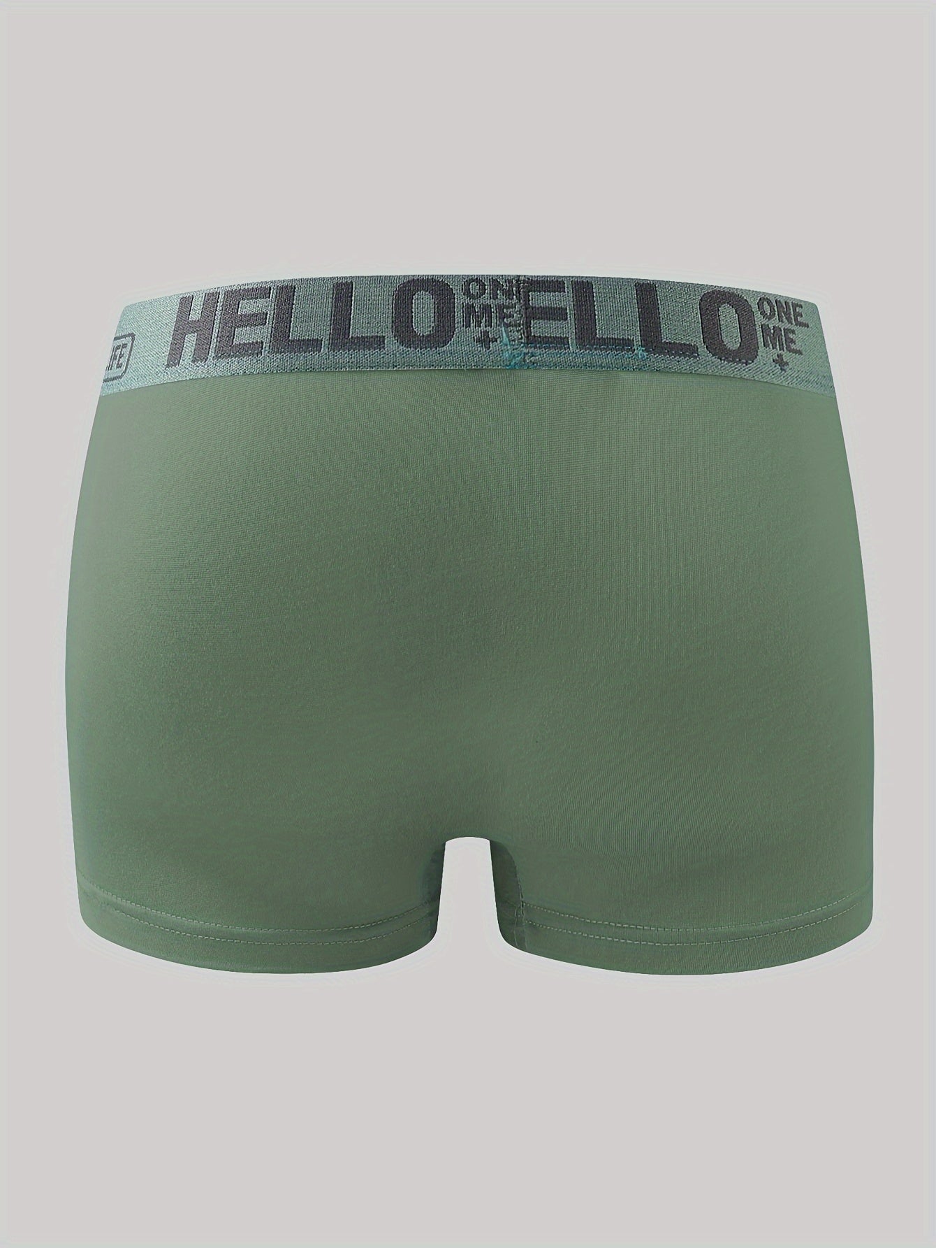 3pcs 'Hello' Print Men's Boxer Briefs - Stylish, breathable, and comfortable sports trunks with high stretch and quick-drying technology.