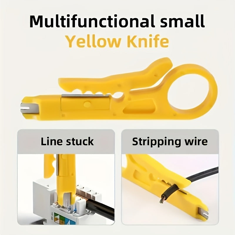 Professional LAN network repair kit includes RJ45 tester, crimping pliers, cable tracer, and clamp set. Portable, no batteries needed.