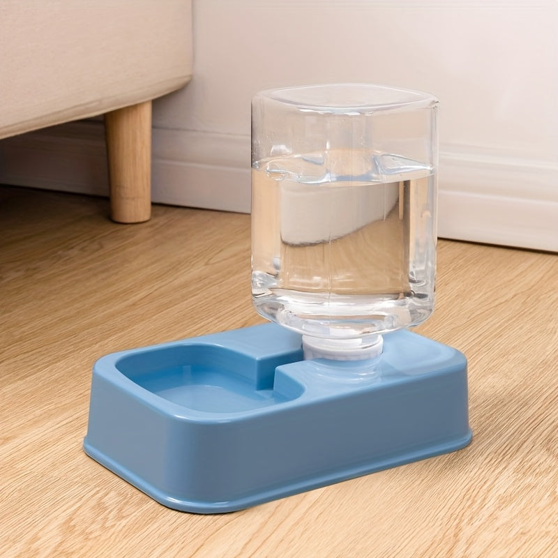 Self-feeder and water dispenser set for cats, made of durable plastic.