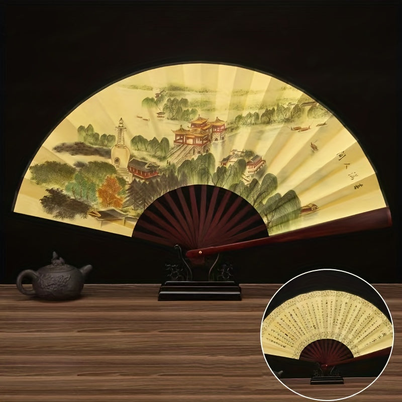 Stylish Chinese Traditional Folding Fan - Made of Bamboo, Ideal for Cooling in Summer & Photography, Perfect Chinese Style Photo Prop