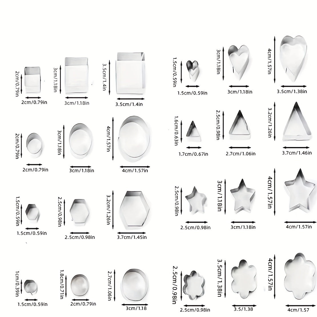 Набор из 30 геометрических формочек для печенья — идеально подходит для выпечки и нарезки фруктов дома