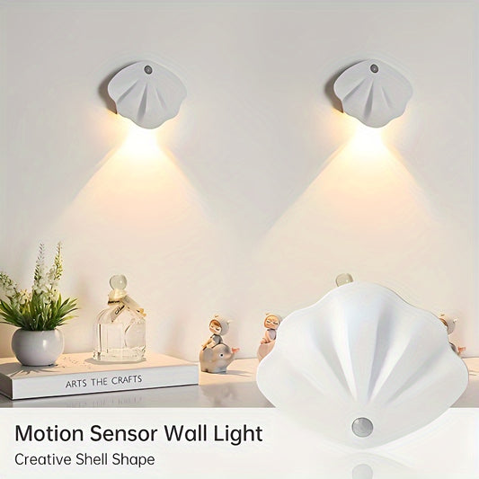 Sleek motion sensor wall light with adjustable brightness, USB powered, 3 color options for various spaces.