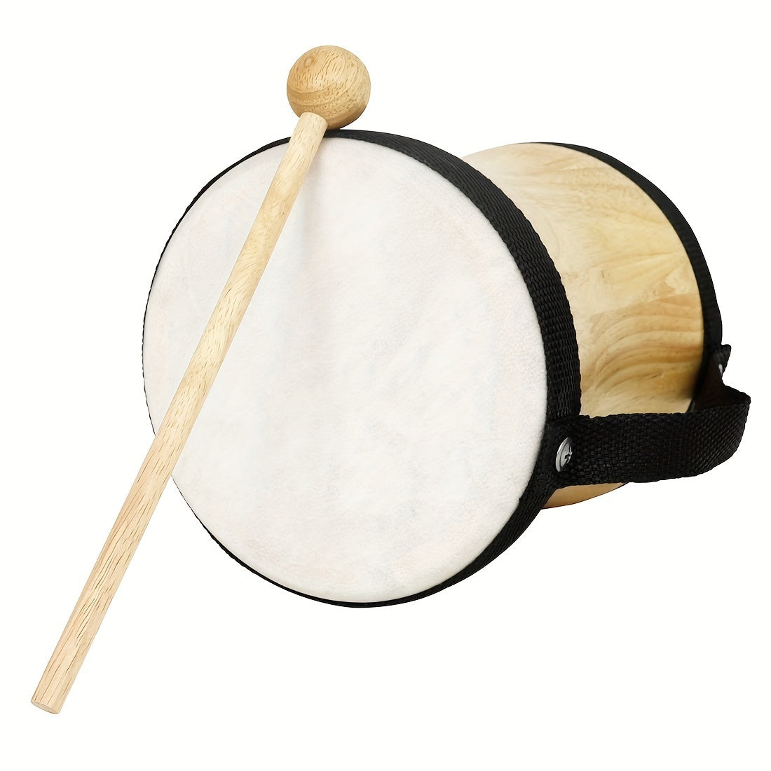 Professional Hand Drum with Sheepskin Head and Wooden Percussion Instrument, Ideal for Music Enthusiasts and Gifts, Includes Drumsticks, Suitable for Ages 14+