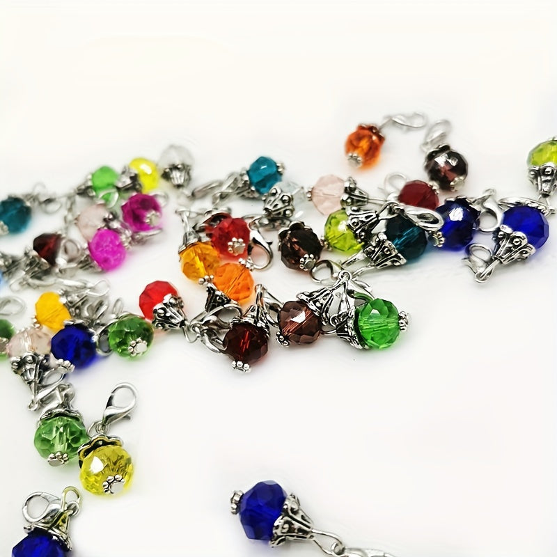 Crystal Keychain Pendant Set with 40 Pieces, Perfect for Bags, Necklaces, and Key Rings