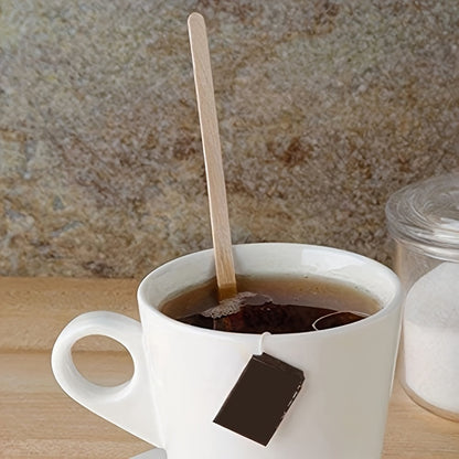 Eco-friendly and sustainable coffee stirrers made from natural wood, comes in a pack of 50 pieces. These biodegradable and disposable stirring sticks are perfect for both hot and cold beverages.