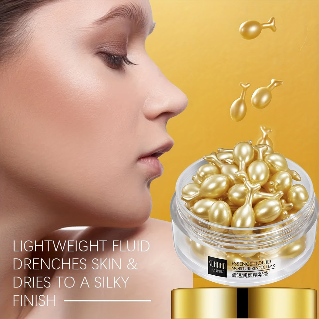 Vitamin E moisturizing essence capsules for nourishing and hydrating skin.