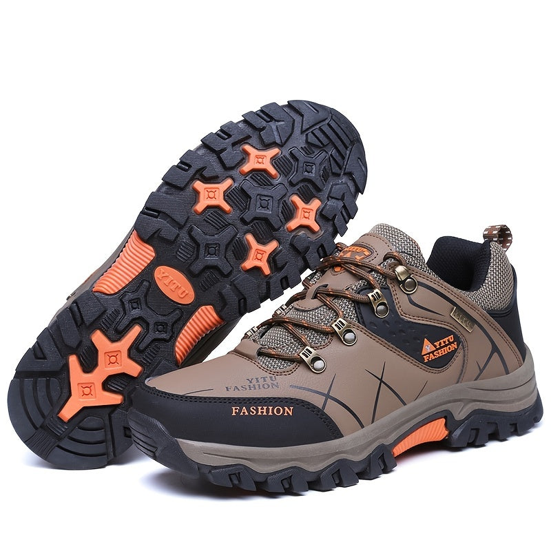 Men's durable hiking shoes - comfortable and anti-skid for hunting, camping, and trekking.