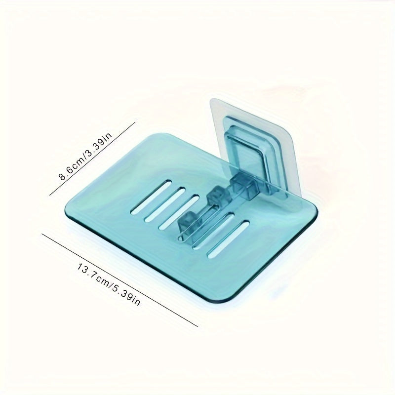 Rectangle soap dish with sleek design, wall-mounted for easy installation, drainage for bathroom organization.