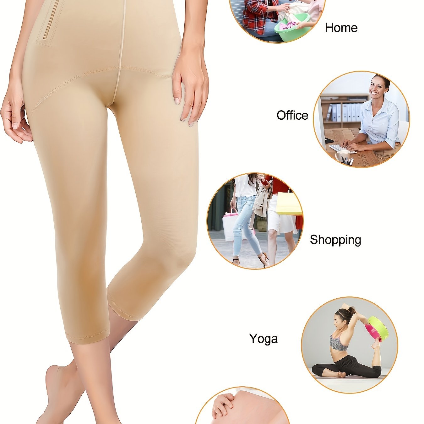 High waist capris with tummy control and butt lifting features, Women's shapewear.