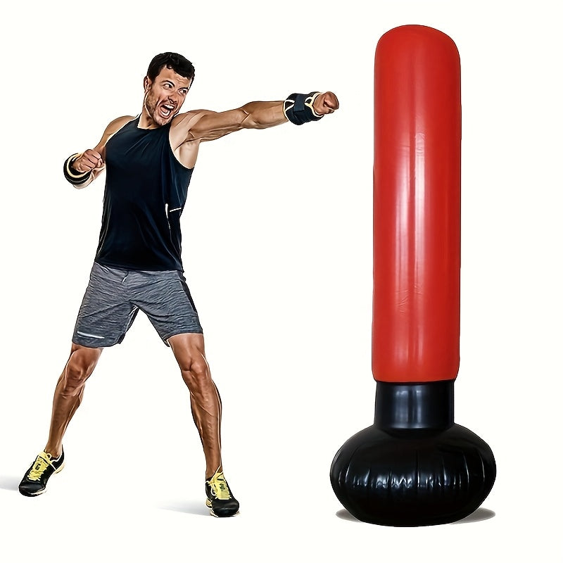 Compact and lightweight vertical punching bag for home gym and training parties, with quick rebound and relaxation benefits. Foldable PVC boxing column in mixed color, perfect for fitness