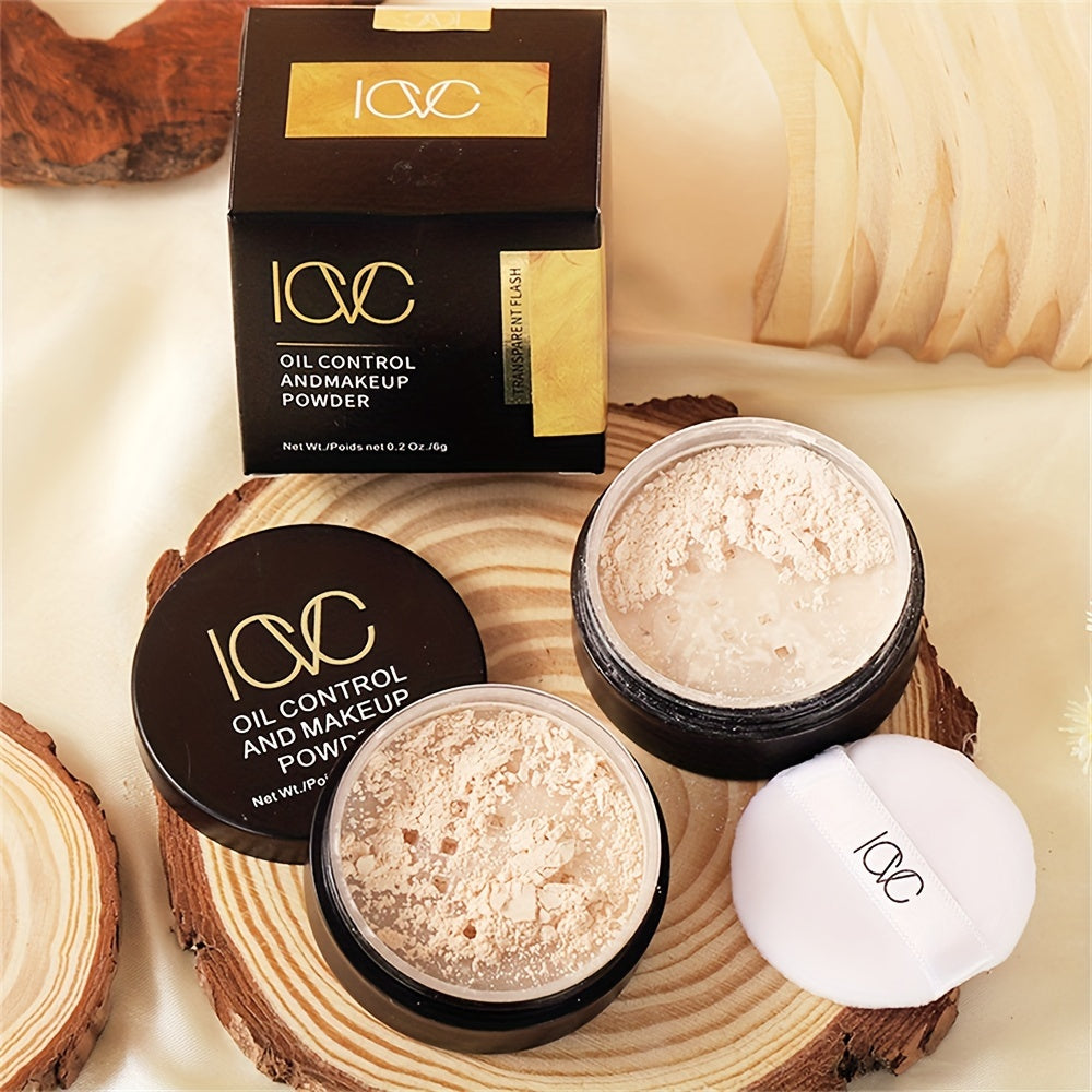 Setting powder with oil control, sweat resistance, pore-blurring, and brightening properties, containing plant-derived squalane for all-day makeup longevity.