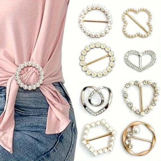 Fashionable Alloy Buttons for Women And - 15pcs of Sparkling Rhinestone Hollow T-Shirt Clips