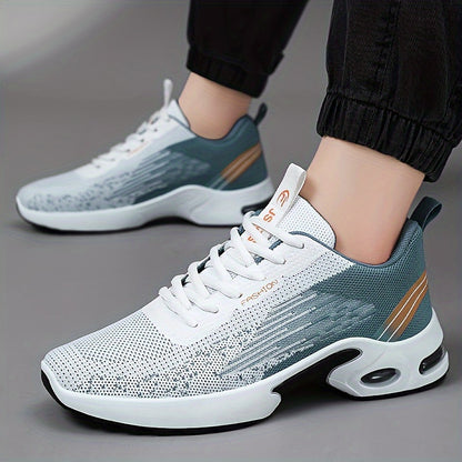 Men's Fashion Sports Sneakers with breathable mesh upper, lace-up design, PVC sole, and cloth insole for year-round comfort.