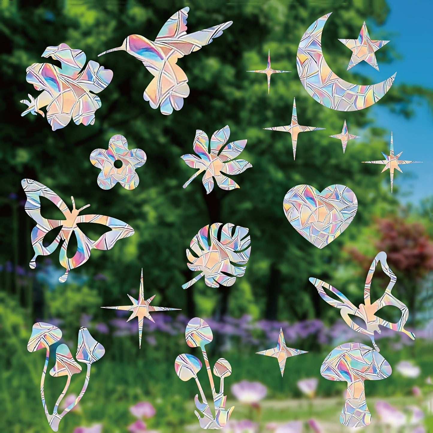 One piece of Colorful Rainbow Prism Butterfly Suncatcher Window Stickers - Electrostatic Glass Decals for Both Sunlight and Privacy