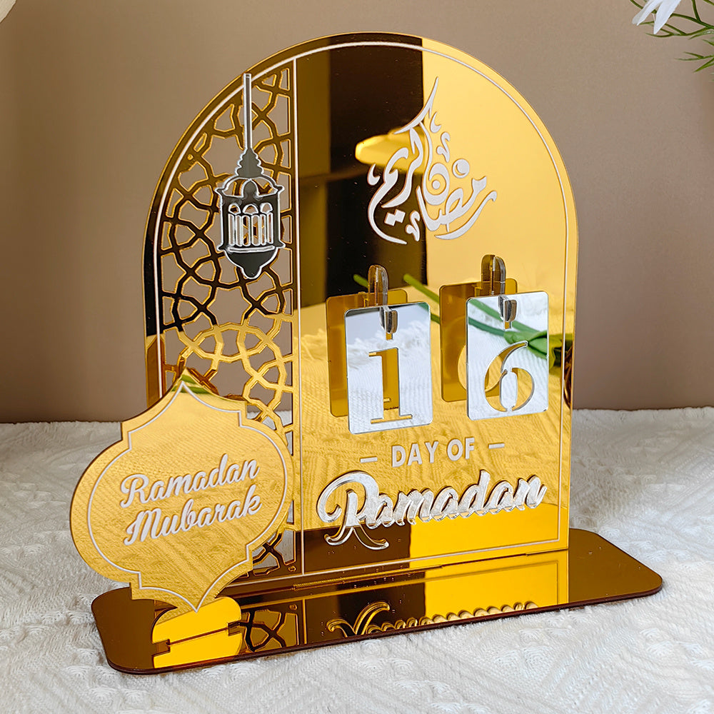 2025 Eid Mubarak acrylic calendar for Ramadan countdown and home decoration