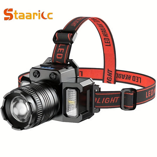 Staaricc rechargeable LED headlamp for outdoor activities and emergencies, suitable for adults and youngsters.