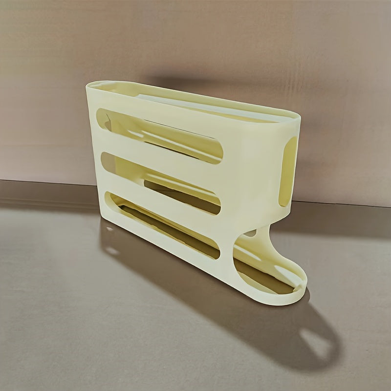 Durable 4-tier egg holder for refrigerator door, saves space.