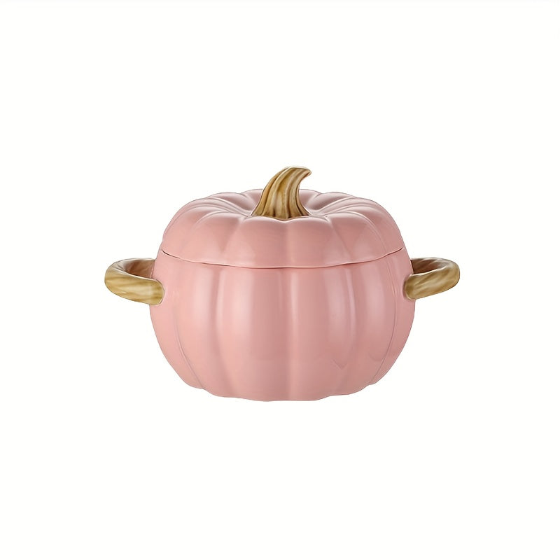 Get into the festive spirit with this spacious ceramic soup pot designed in the shape of a large pumpkin. Complete with a lid and dual-handles, this pot is dishwasher safe and perfect for cooking up your favorite stews and salads. It makes an ideal gift