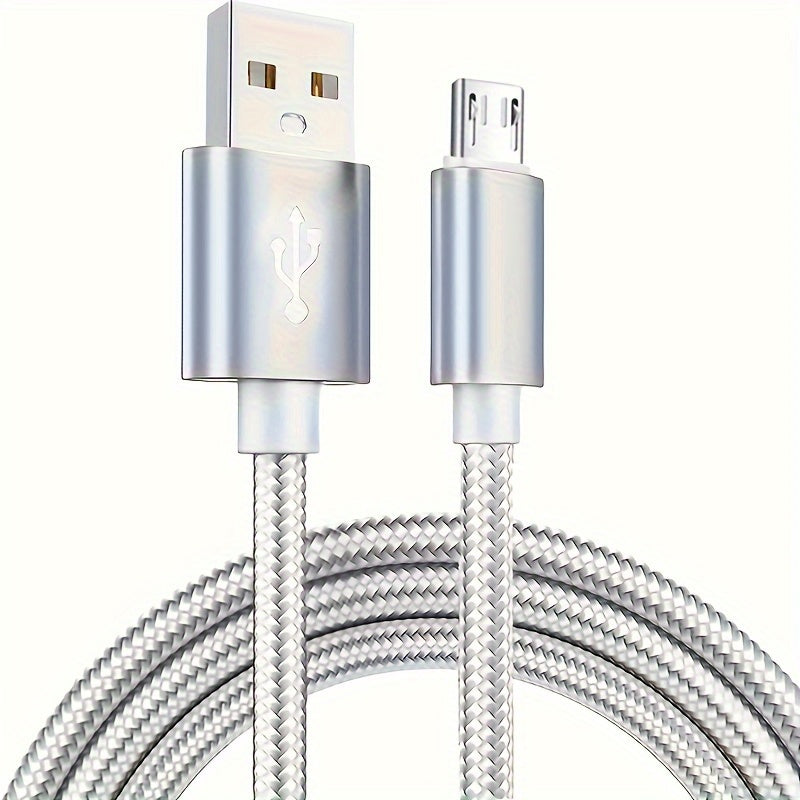 Nylon braided micro USB cable for fast charging Samsung, Xiaomi, Vivo, OPPO, Redmi, and other Android phones.