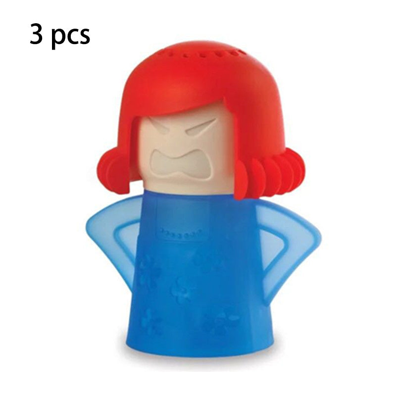 Angry Mom Microwave Steam Cleaner 3-Pack makes cleaning a breeze with its simple 3-step vinegar and water cleaning process. This convenient and effective cleaner requires no electricity, making it perfect for use in both home and office kitchens.