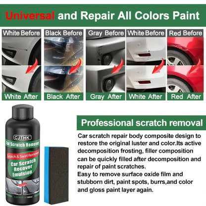 Universal car scratch repair wax kit for all vehicles, removes scratches and swirls, restores shine.