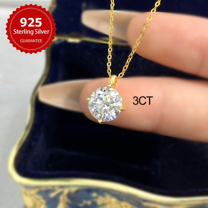 This stunning Mozambique Diamond Pendant Necklace, available in 1/2/3 carat sizes, is crafted from high-quality S925 sterling silver. Perfect for weddings, promises, eternity, or as a luxurious gift for Mother's Day or Valentine's Day. The necklace