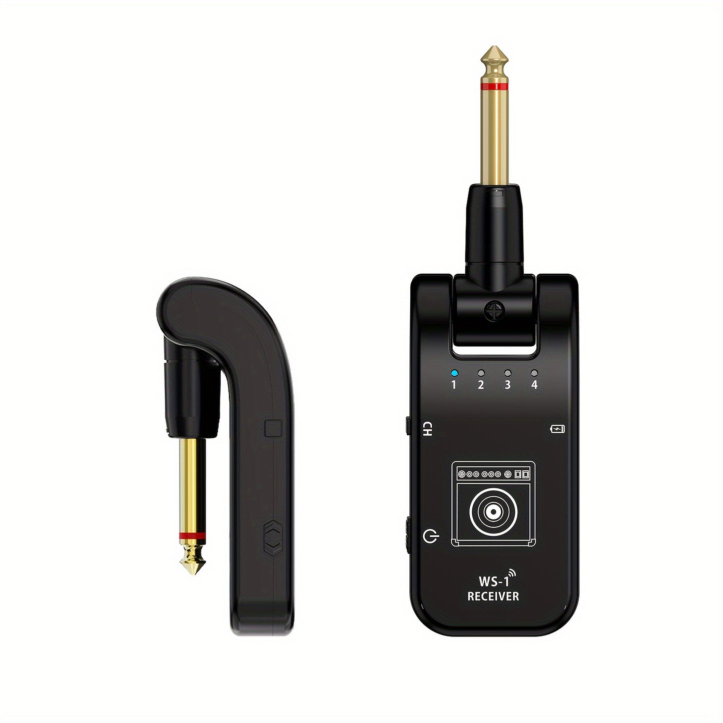 Chenpingfeng Wireless Guitar & Bass System: USB Charging, Black ABS Body, 5V Voltage, LCD Display, Electric Wind Instruments Compatible