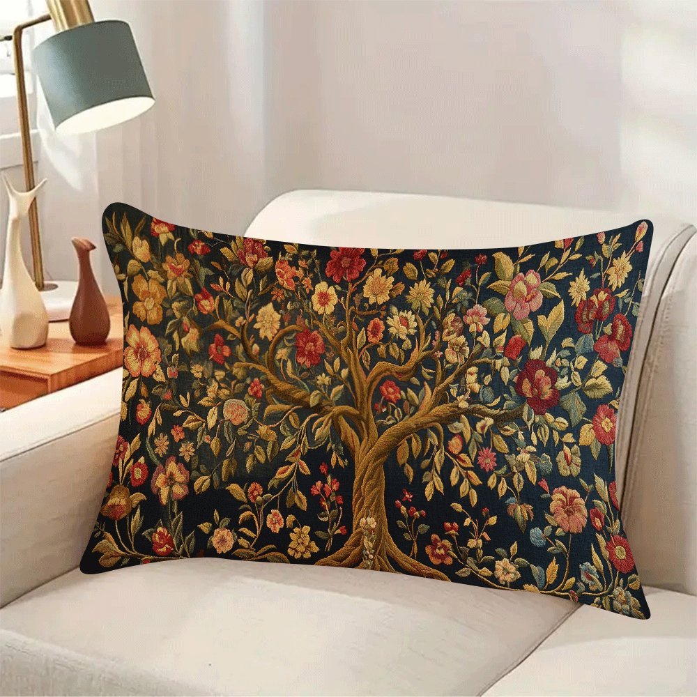 Set of 2 Tree of Life Pillow Covers, 50.8x30.48cm - Great for both Indoor and Outdoor Decoration, Features Zip Closure, Easy to Clean in Washing Machine