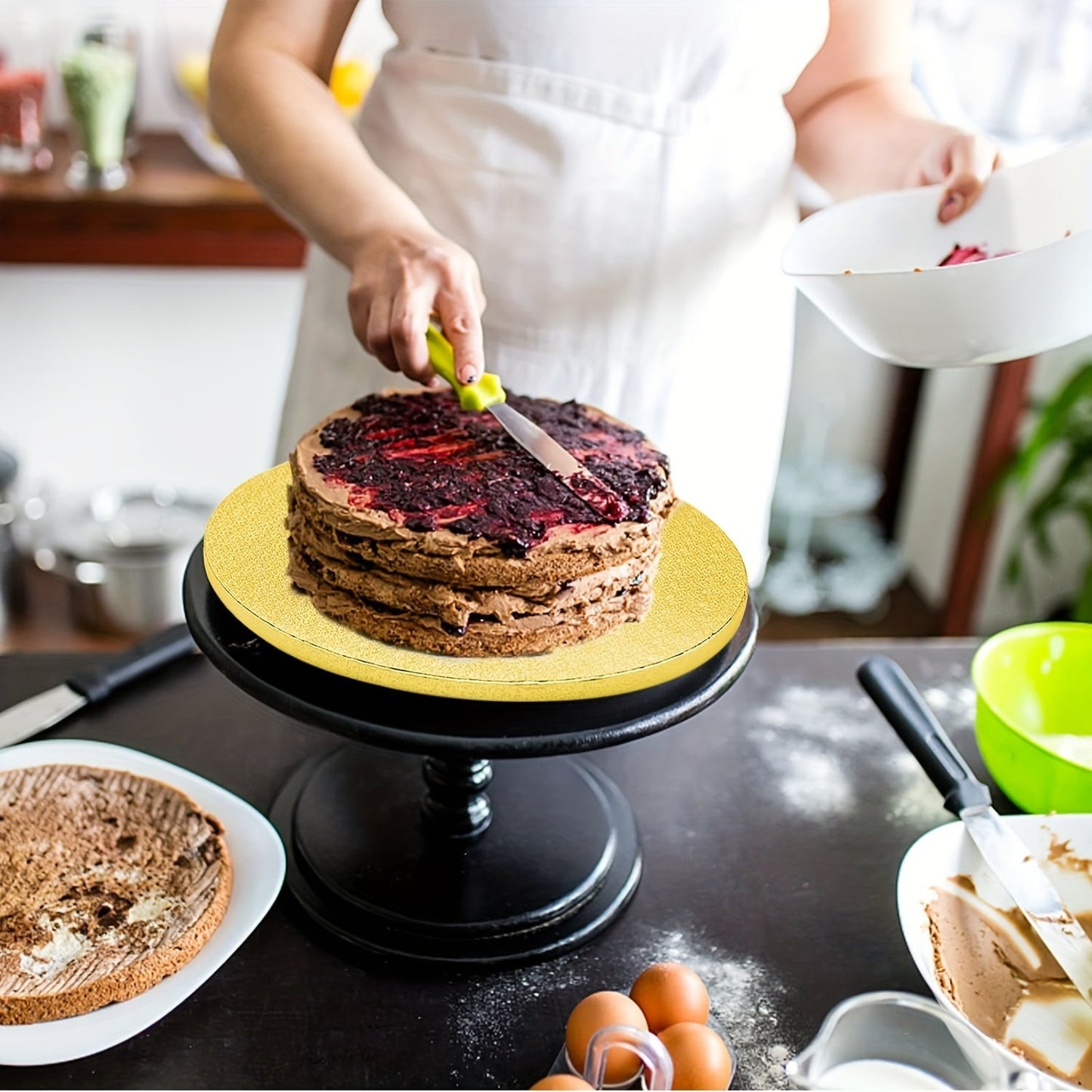 Two pack of 12-inch cake boards, each 1/2 inch thick round cake drum made of sturdy corrugated cardboard. Ideal for decorating and supporting multi-layer cakes. Get your cake decorating supplies now!