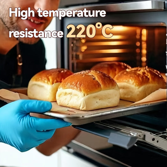 Durable 220°C Baking Paper Resistant to High Temperatures, Non-Stick, Waterproof & Oil-Proof, Safe for Food Contact, Perfect for Baking at Home and Outdoors.