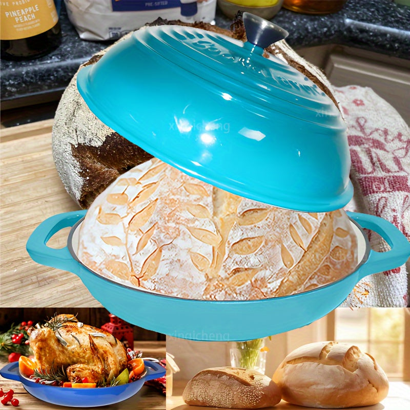 This enamel cast iron loaf pan is ideal for baking breads up to 27.94 cm, making it perfect for sourdough and Dutch bread recipes. Crafted from durable cast iron material, this pan is built to last. Perfect for all your baking needs!