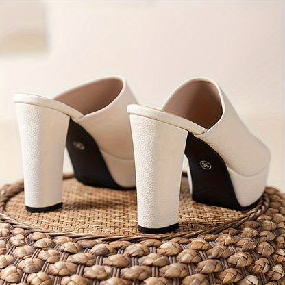 Women's Elegant Slip-On Sandals with Chunky Heel for Summer Parties