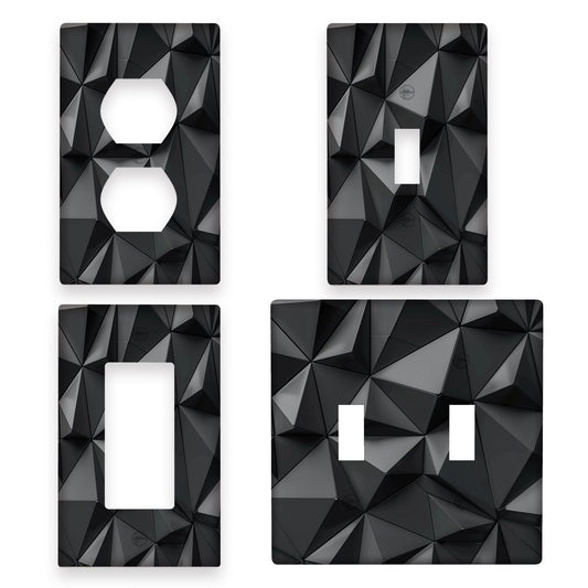 1 or 2 gang black 3D decorative light switch cover for country bathroom or bedroom decor. Pack of 1.