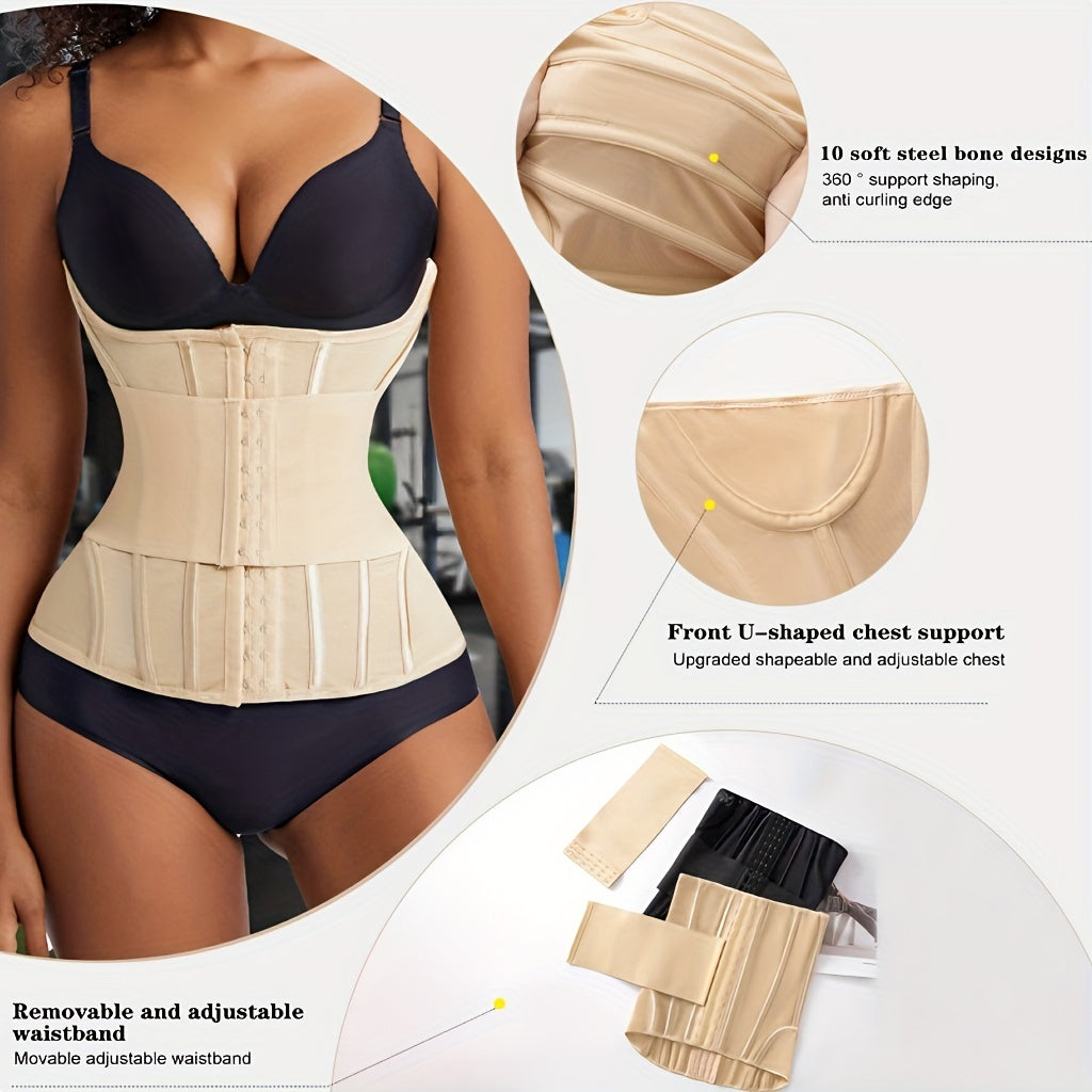 Women's waist trainer belt for tummy control and compression.