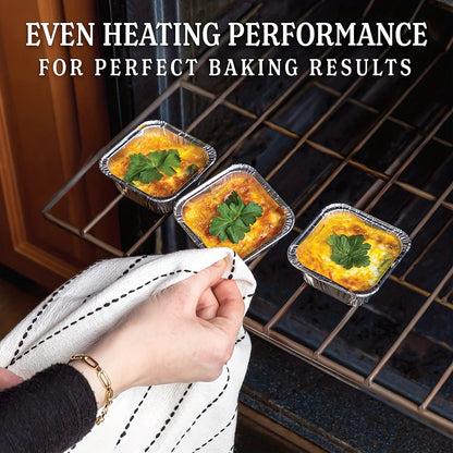 50 or 100 pieces of 7.62 cm Aluminum Foil Square Mini Pans/ Disposable Baking Tart Molds with Paper Lids. Perfect for Baking Tart Eggs, Quiche Pie, Caramel Pudding Pie, and more.