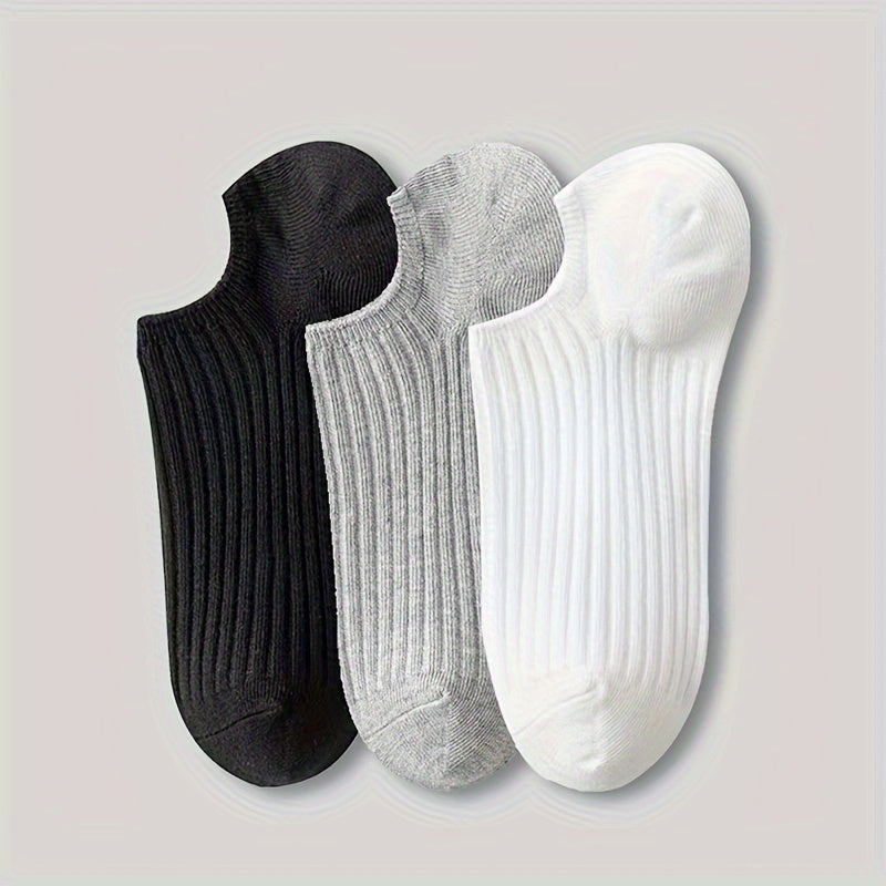 3/6/12-pack Women's Multicolor No-Show Socks featuring soft stretchy polyester blend in solid colors, versatile invisible boat style perfect for casual outfits.