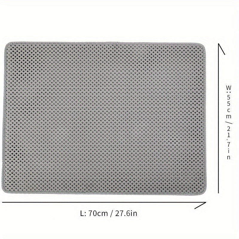 Extra Large EVA Cat Litter Mat with Double-Layer Filtering, Washable, Anti-Splash, Leakproof