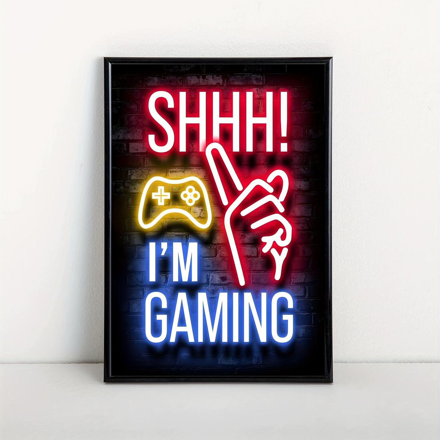 1 pc Neon Effect "I Am Gaming" canvas painting poster for living room or bedroom wall decor. Frame not included.