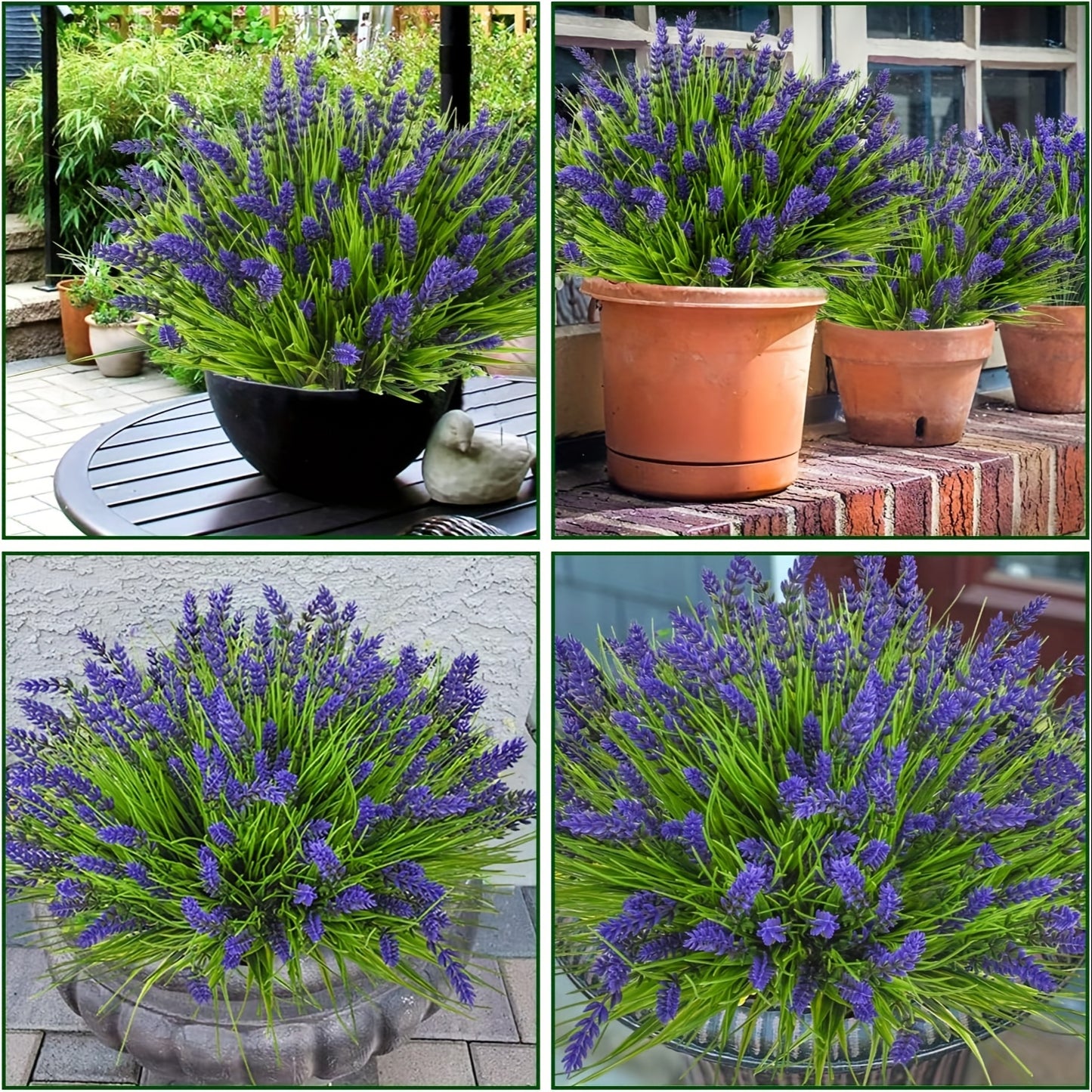 10pcs Artificial Monkey Grass with Lavender Flowers for Outdoor Decoration