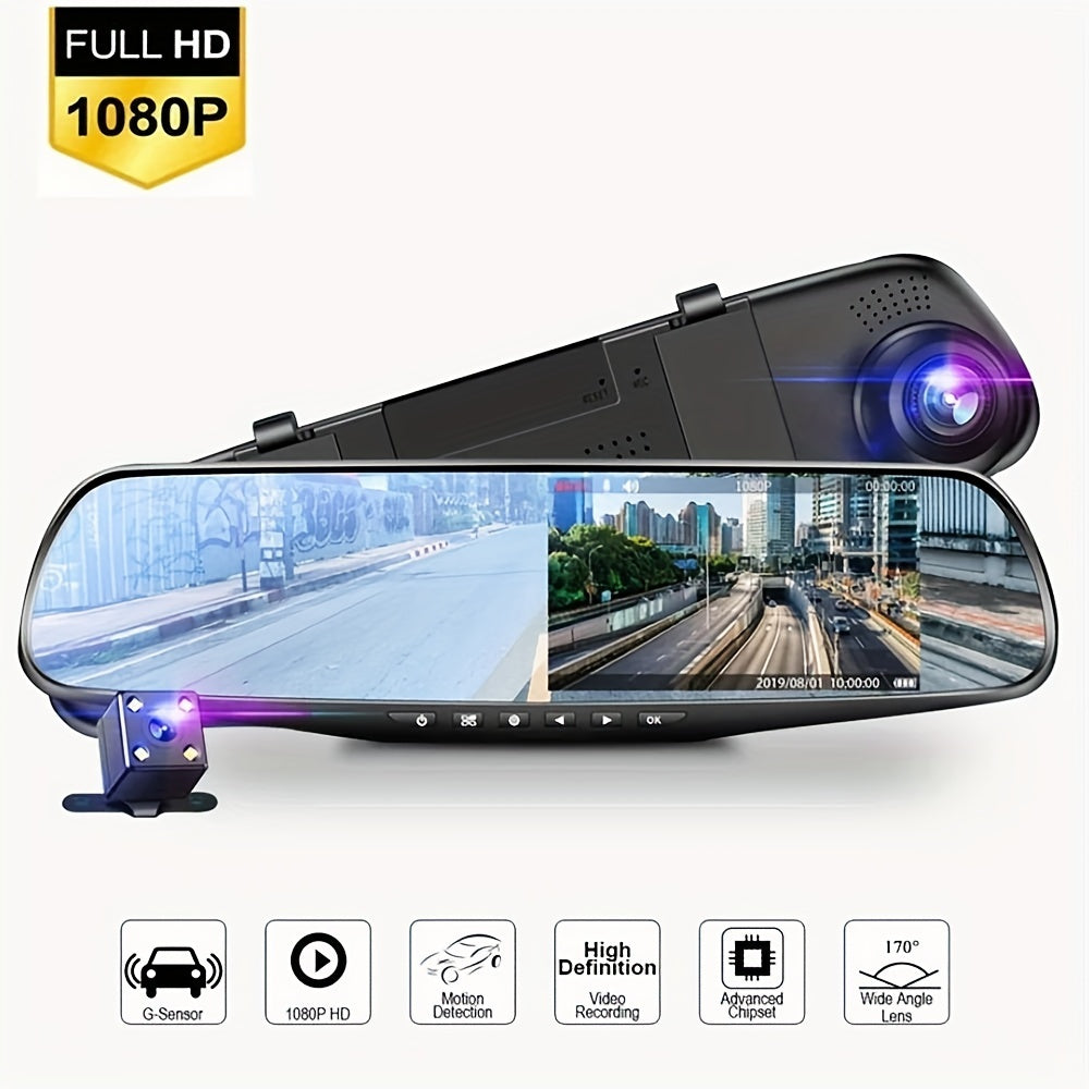 Yixingjia Car Driving Recorder installs easily with front and rear dual cameras for HD night vision and wide-angle recording.