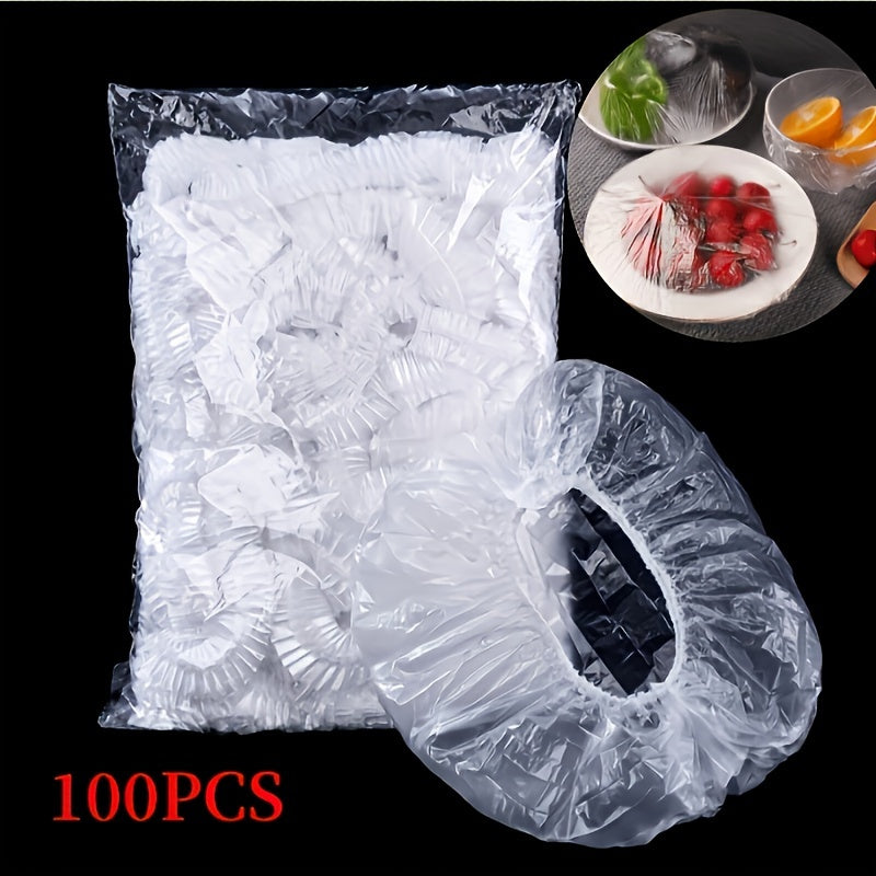 100 Colorful Disposable Cling Film Covers - Food Grade Plastic for Kitchen, Picnics & BBQs