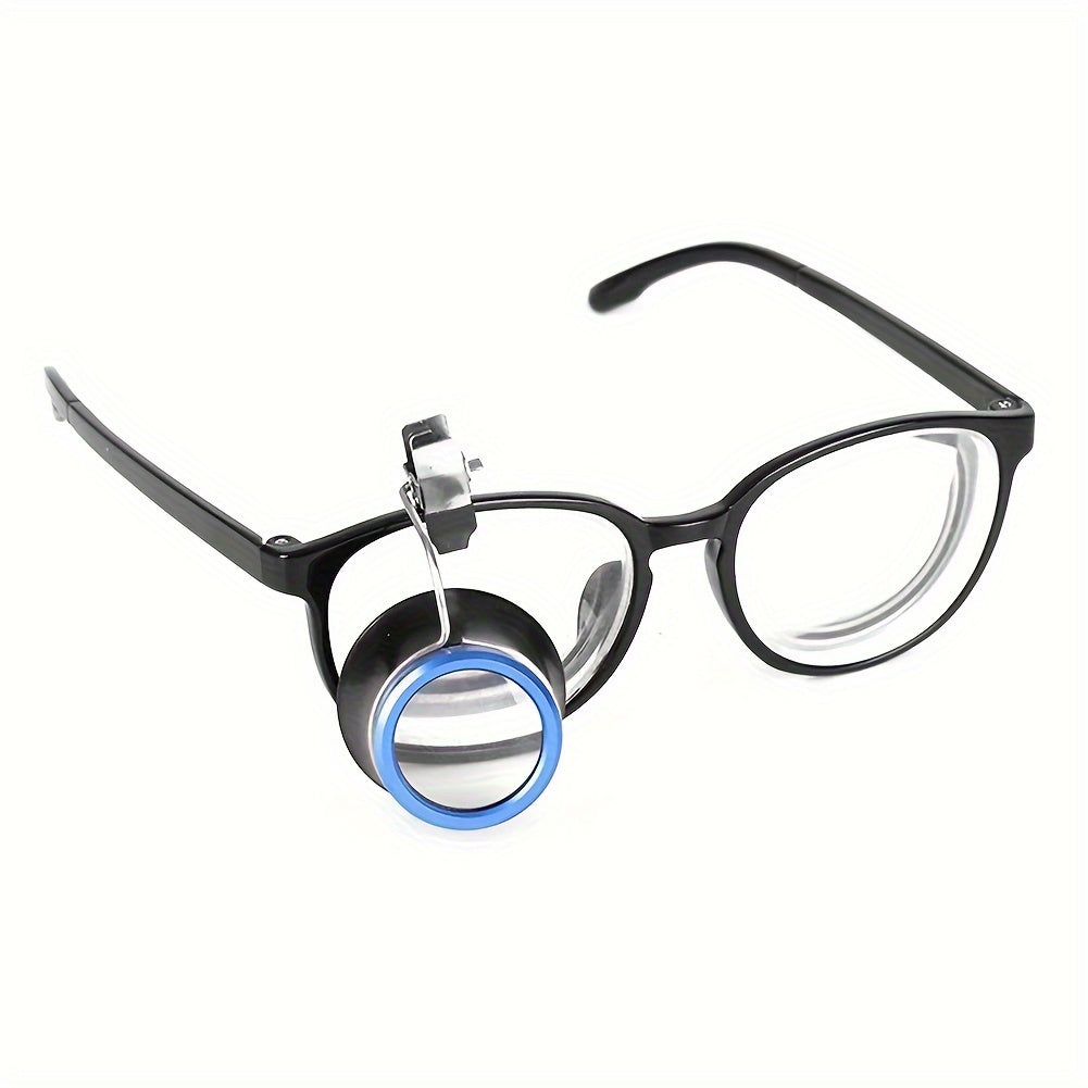 Lightweight Alloy Loupe for Watch Repair & Precision Work with High-Definition Clip-On Eyeglass Magnifier - Available in 5X, 10X, and 20X Magnification