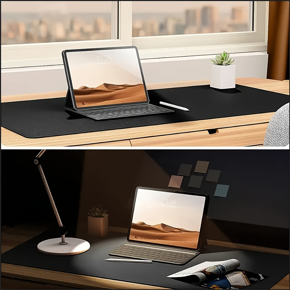 High-quality Faux Leather Desk Mat - Durable, Waterproof, Anti-Slip, Stain-Resistant, Available in Various Sizes for Work or Play