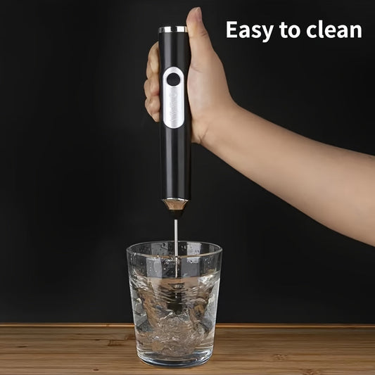 Enhance your restaurant and kitchen experience with the versatile electric handheld frother. This powerful device features USB charging, 2 durable stainless steel stirring rods, and a 3-speed frother. Ideal for effortlessly beating eggs, slush, sauces