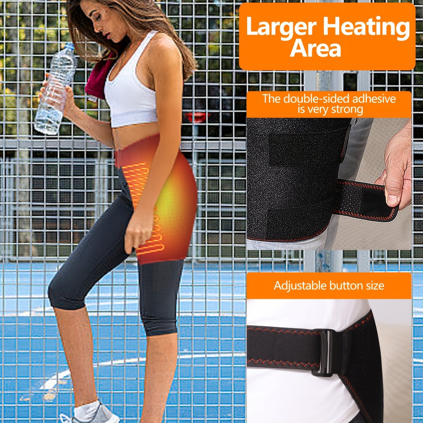 Introducing the MUTOKEJI Hip Heating Pad - a versatile electric heated hip brace designed for both men and women. This USB-powered thermal compression groin pad comes in S/M sizes, perfect for providing targeted heat therapy and comfort to your hips. Say