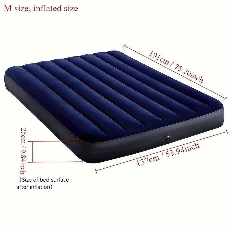 1pc INTEX Inflatable Mattress for 2, Portable Folding Bed, PVC Fabric, Repair Kit Included, Ideal for Camping