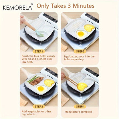 The KEMORELA 3-in-1 Non-Stick Medical Stone Skillet Set is ideal for cooking eggs, burgers, bacon, and omelets. It comes with BBQ tongs and a basting brush for convenient grilling. This set features a dishwasher-safe, multi-layer design and an aluminum