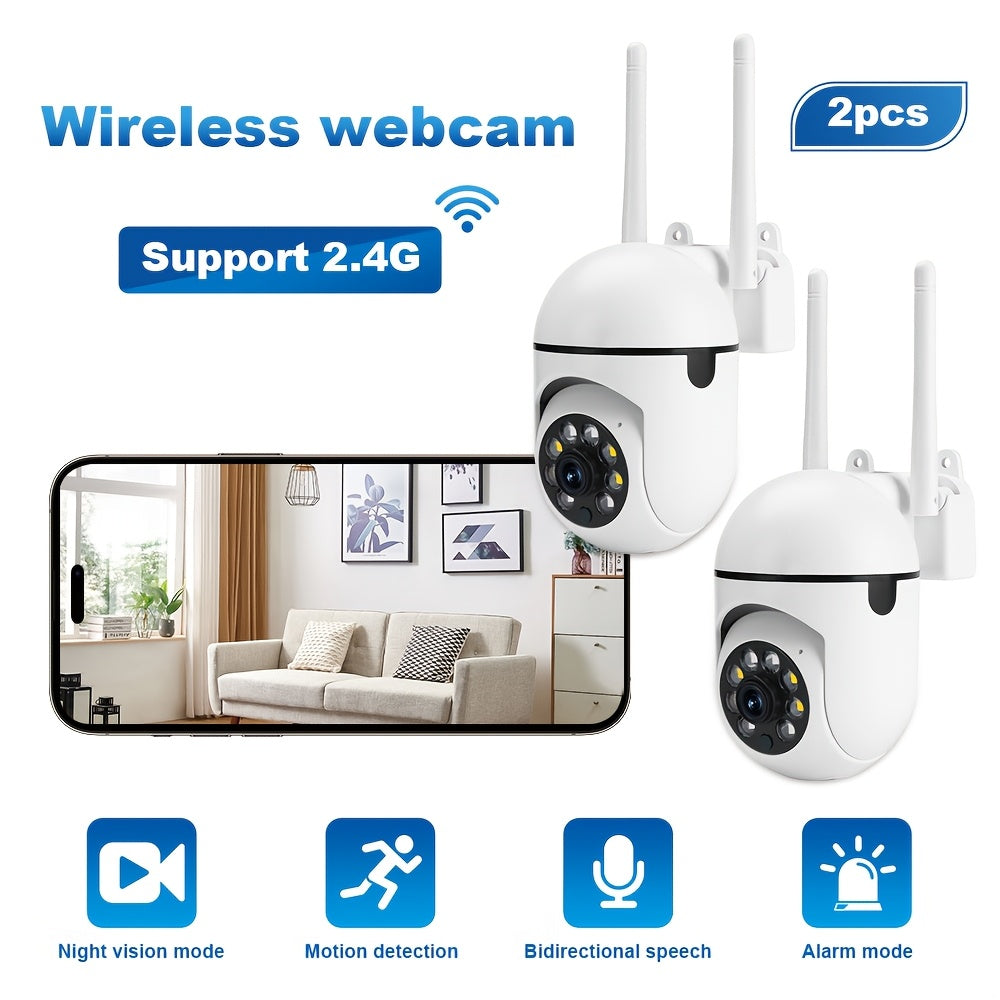 Give the gift of safety this holiday season with 2pcs of 1080P HD Wireless Security Cameras. These cameras offer smart home surveillance with motion tracking, two-way audio, color night vision, PTZ control, and remote viewing. Made with durable ABS