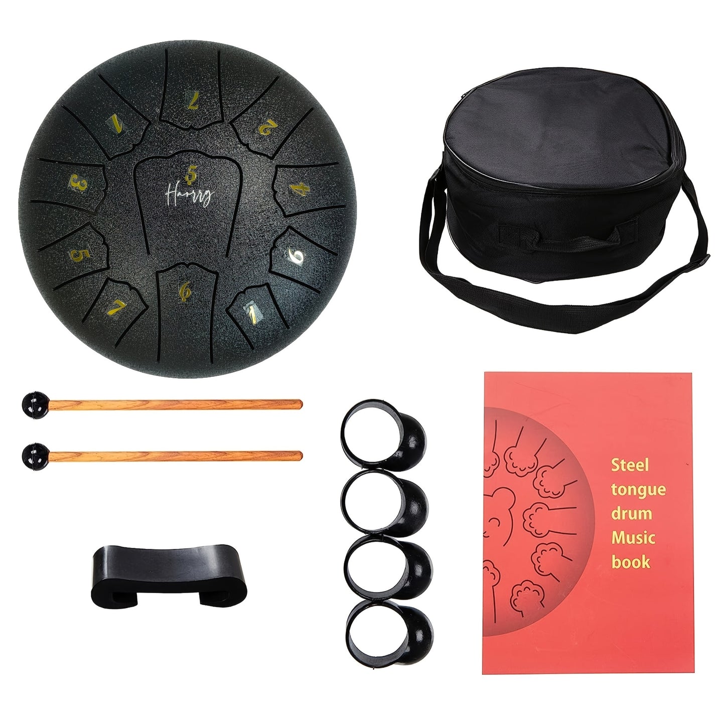 8-inch 11-tone Steel Tongue Drum with accessories for beginners.